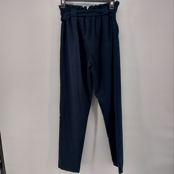 Jacqueline de Yong Navy High Paper bag Waist with Belt - Picture 3 of 7